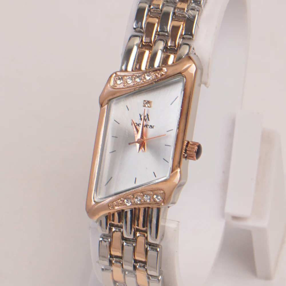 Two Tone Woman  Chain Watch silver