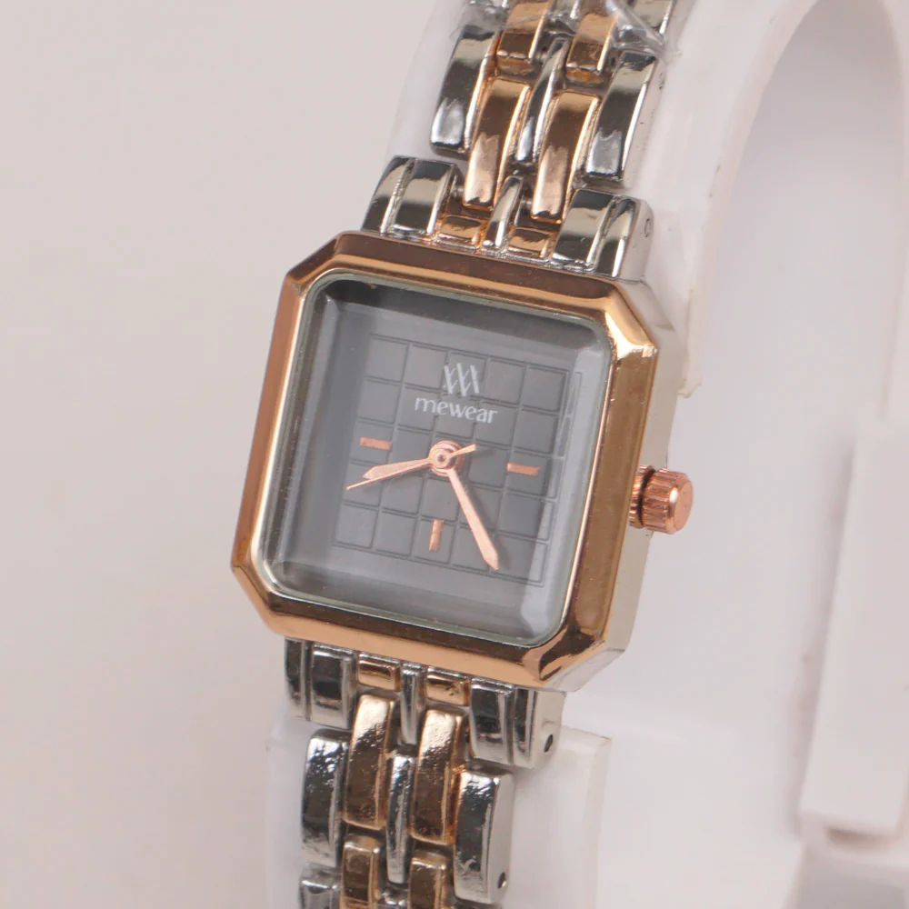 Two Tone Woman  Chain Watch Black
