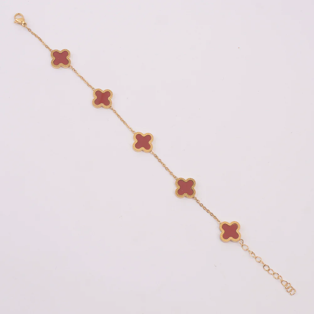 Womens Golden Chain Bracelet Red