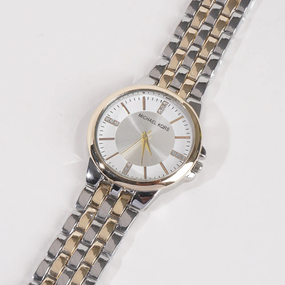 Women Chain Wrist Watch Two Tone Golden MK