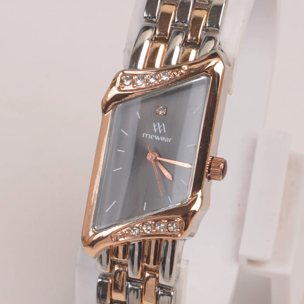 Two Tone Woman  Chain Watch Black
