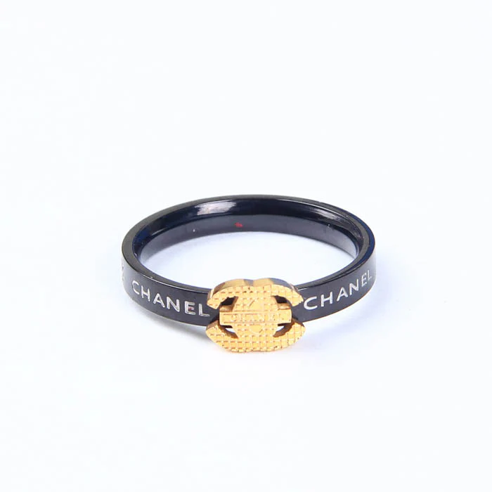 Branded Women's Fancy Black Ring
