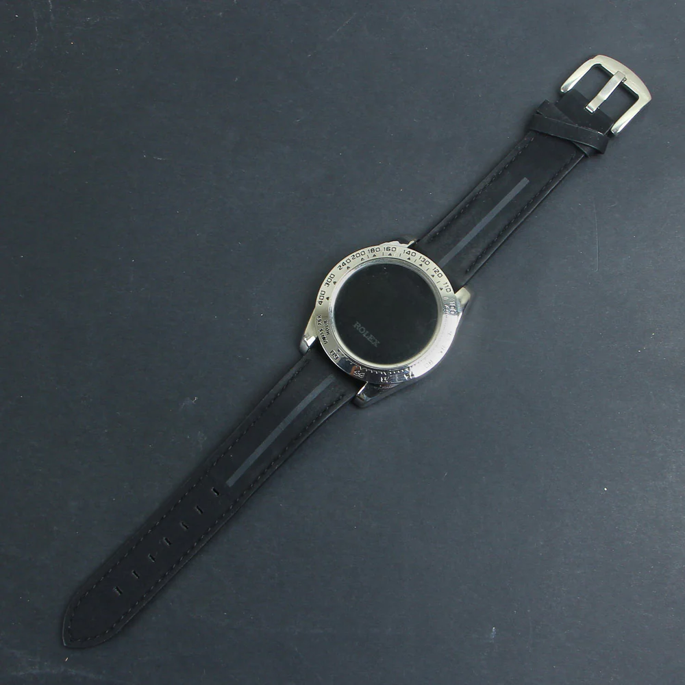 Men's Touch LED Watch Silver Dial with Black Straps