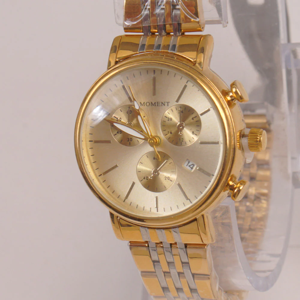 Two Tone Golden Chain Womans Watch Golden Dial