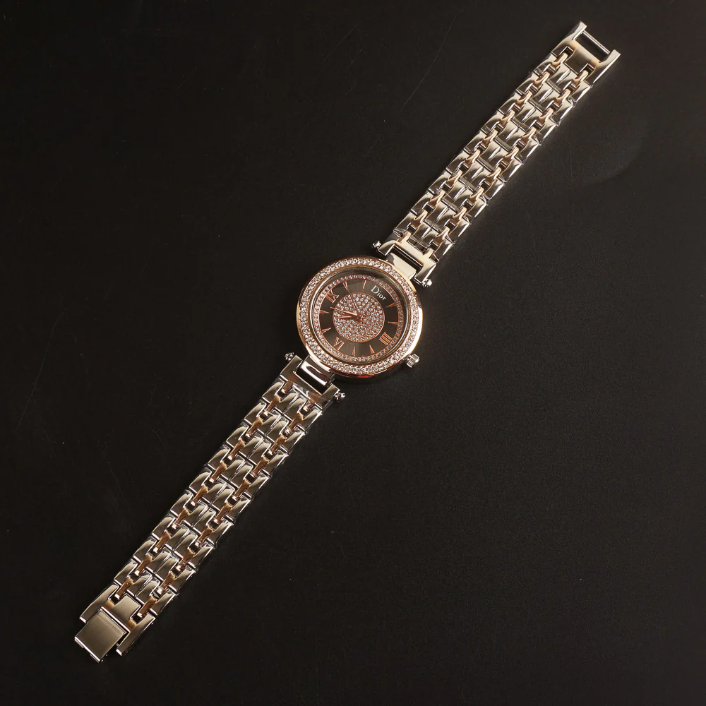 Women Chain Wrist Watch Two Tone D