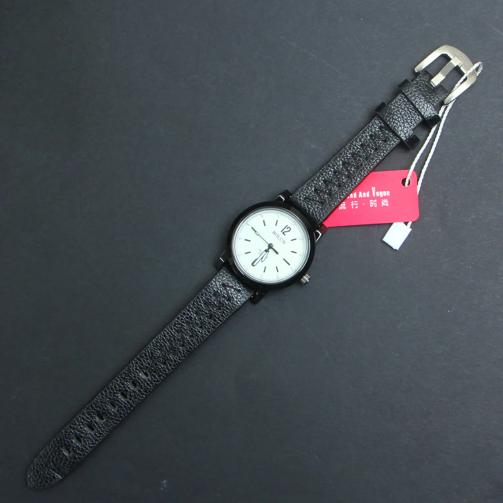 Womens Wrist Watch Black Dial With Black Straps