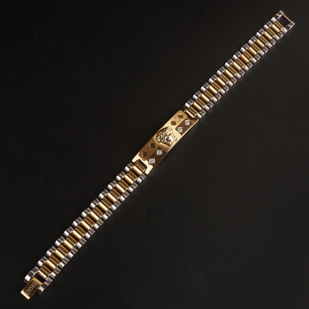 Mens Two Tone Chain Bracelet V