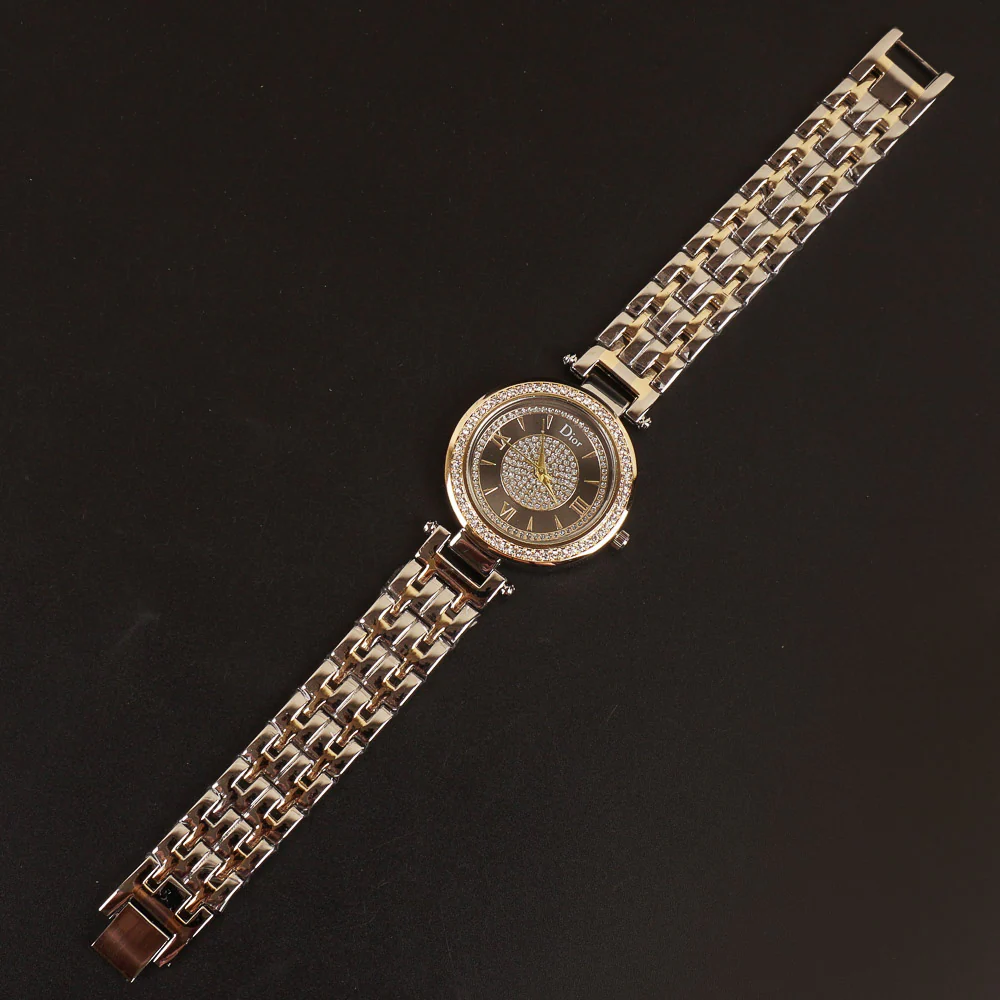 Women Chain Wrist Watch Two Tone D
