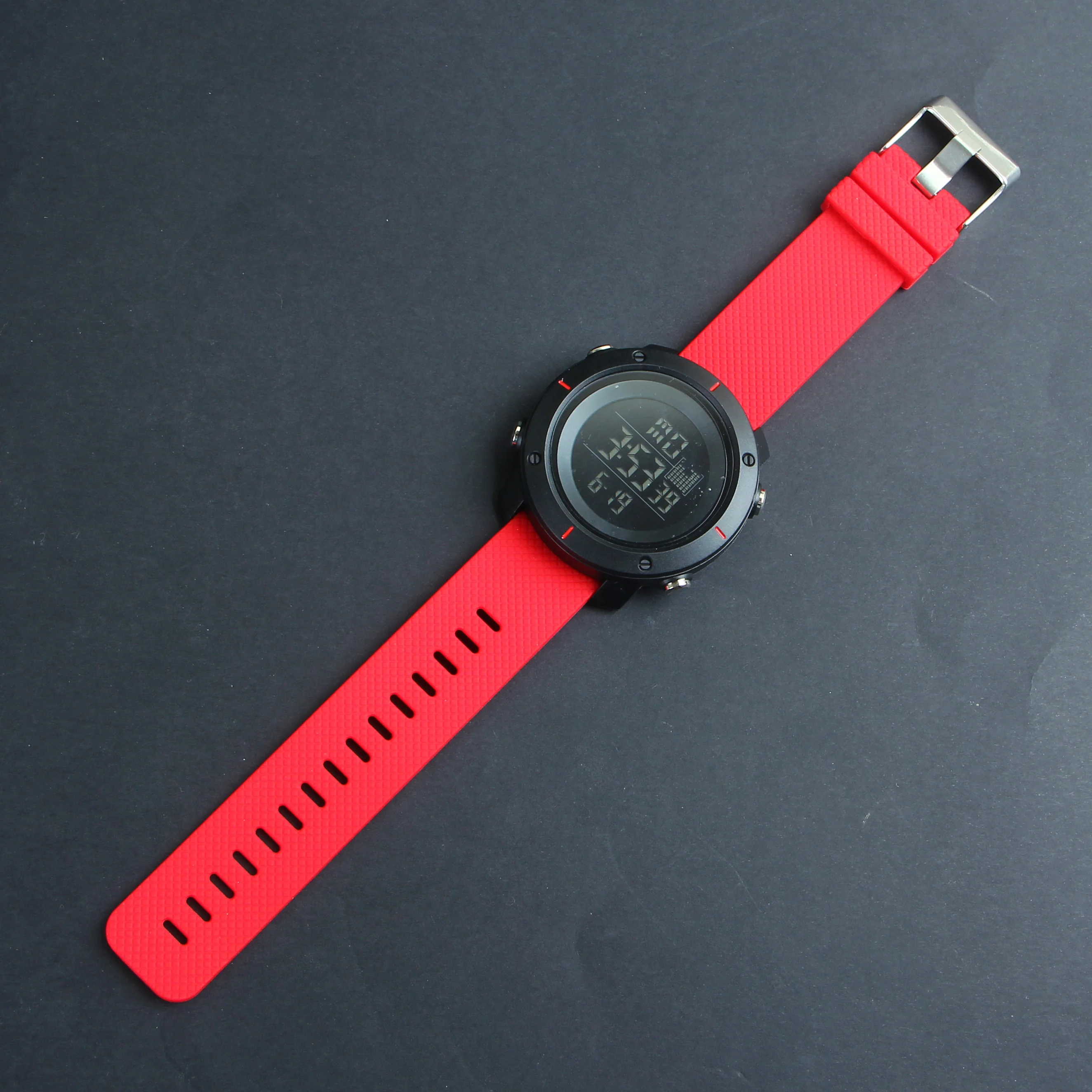 Digital LED Mens Sport Watch Black n Red