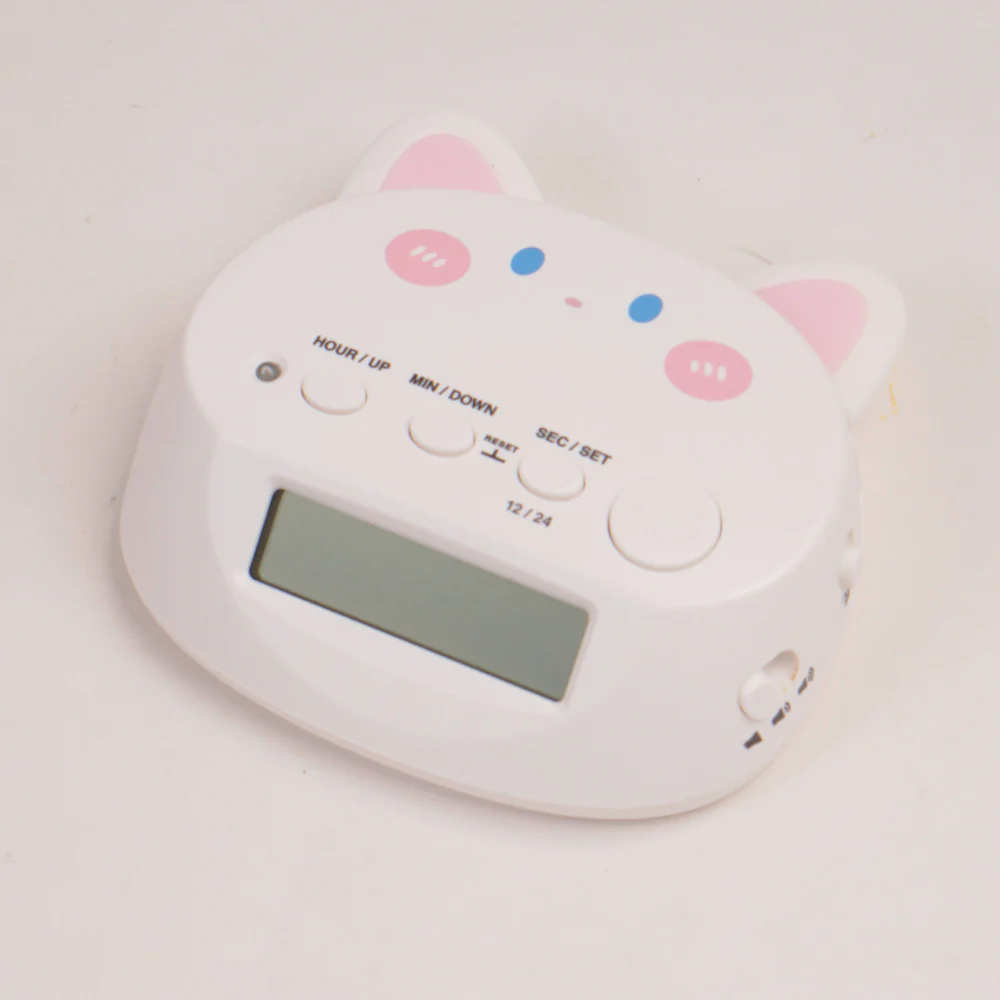 KIDS Table Clock with Alarm White