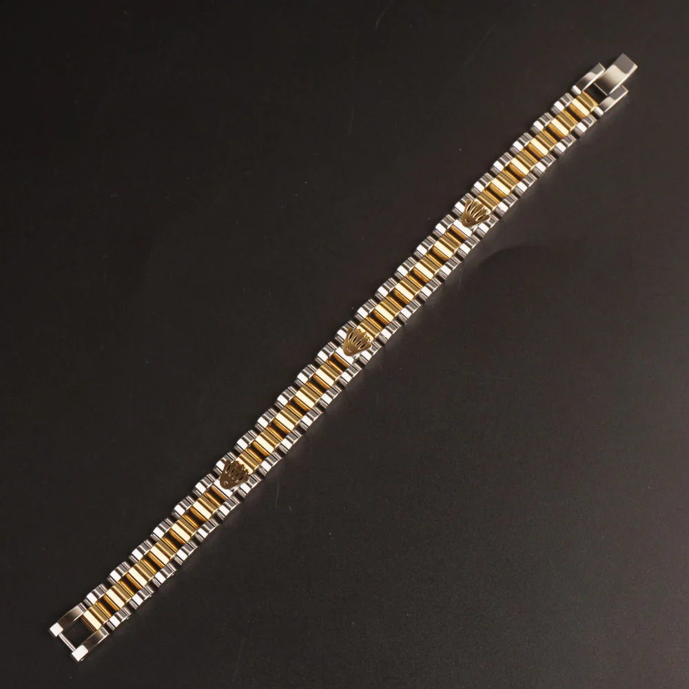 Mens Two Tone Chain Bracelets R
