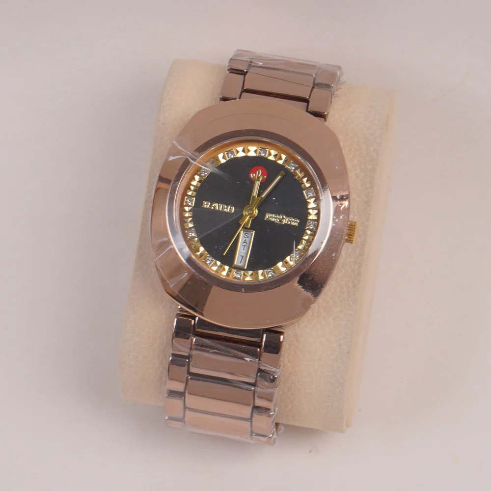 Couple Watches Rosegold Chain with Black Dial