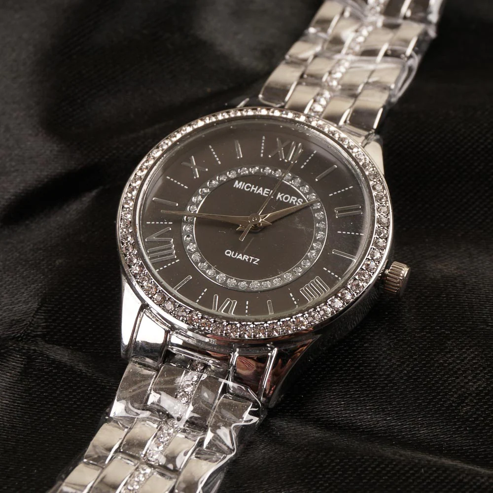 Women Chain Wrist Watch Silver MK