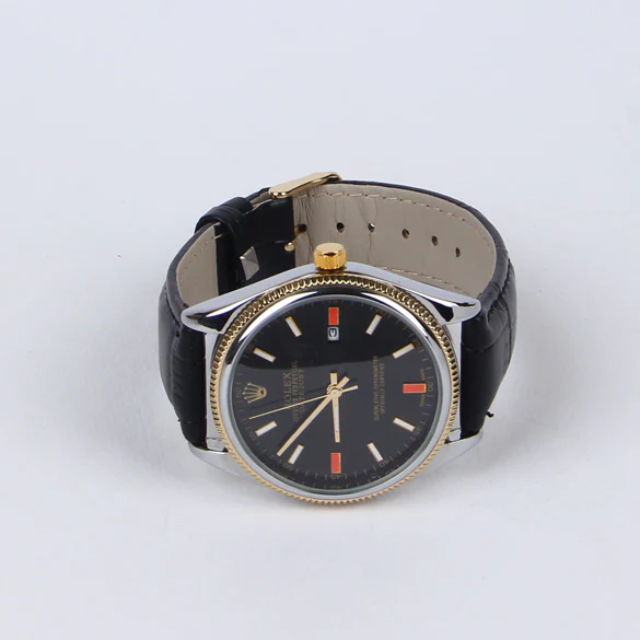 Black Strap Silver Dial 1255 Men's Wrist Watch