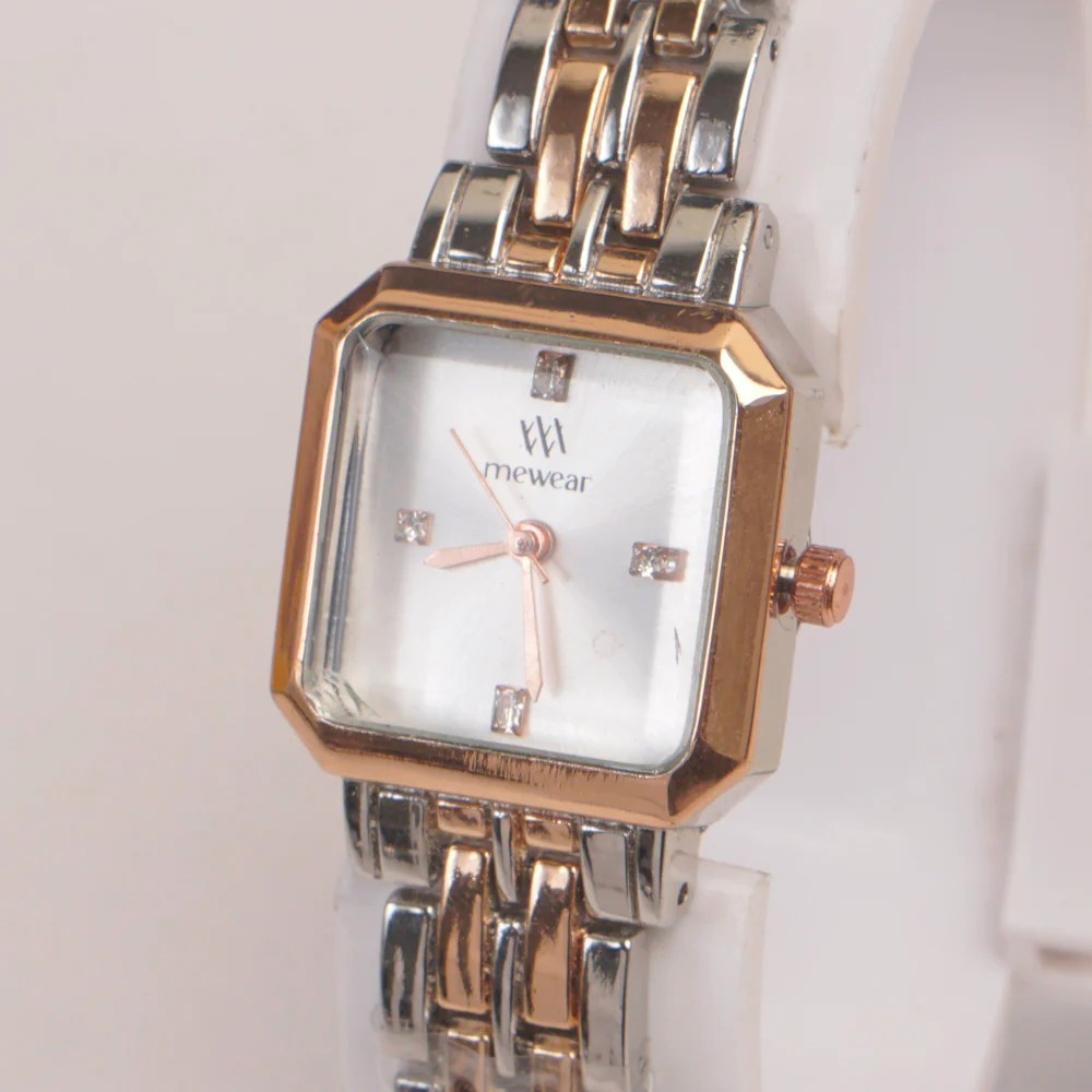 Two Tone Woman  Chain Watch White
