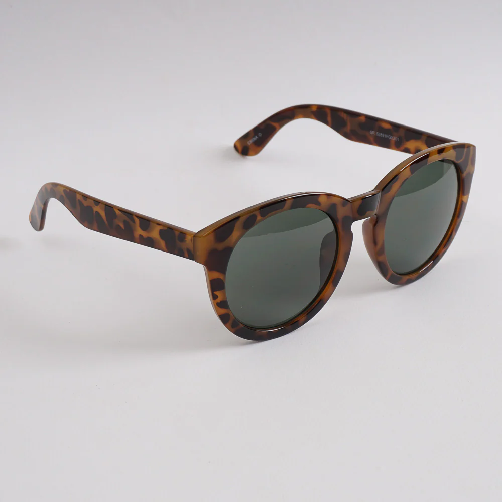 Black Beige Shade Fancy Sunglasses With Green Shade