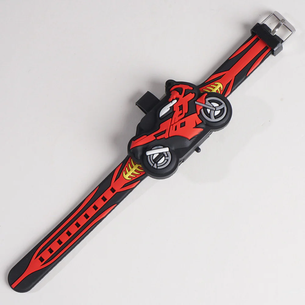Bike Character Digital Watch for Kids in Black