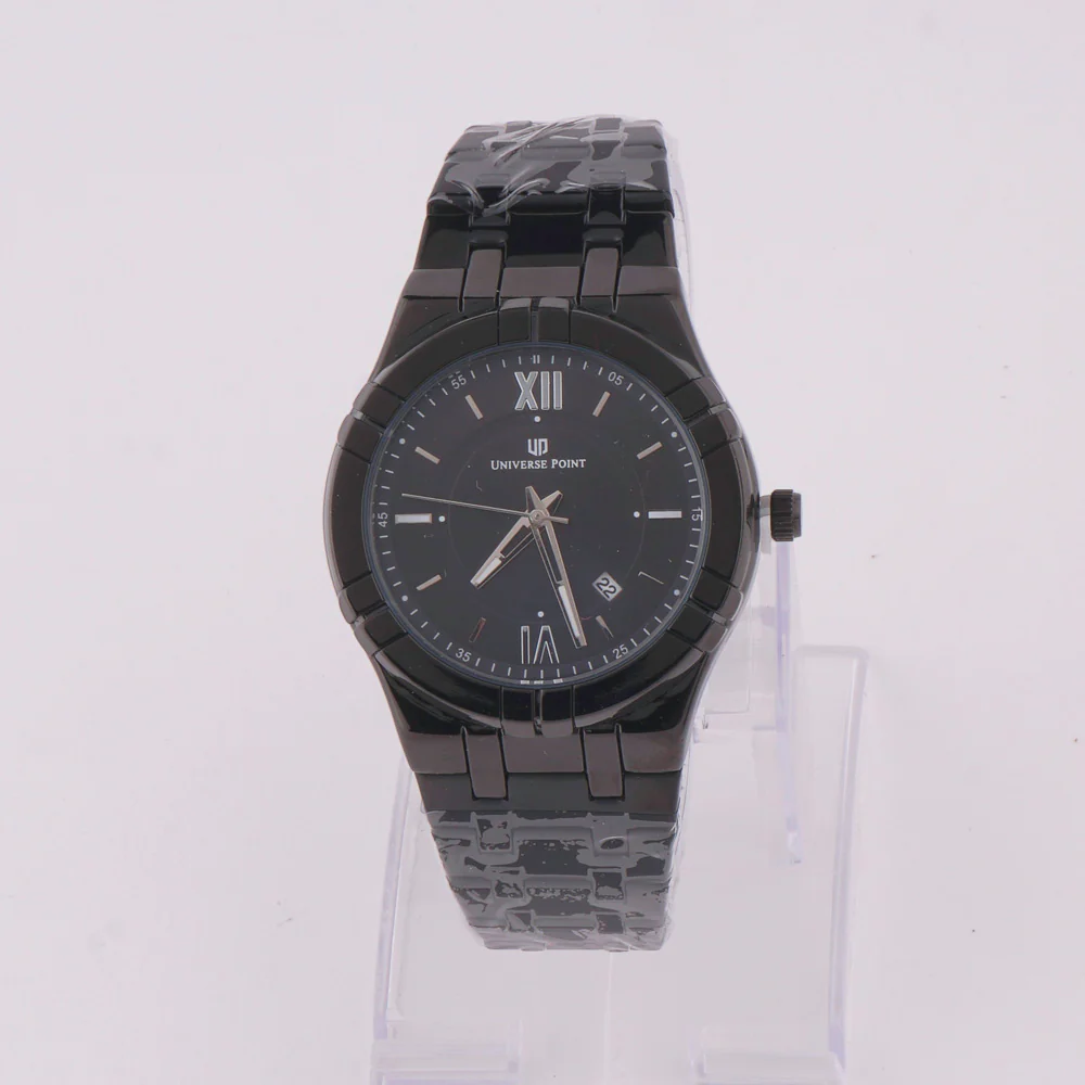 Black Chain Mans Watch With Black Dial