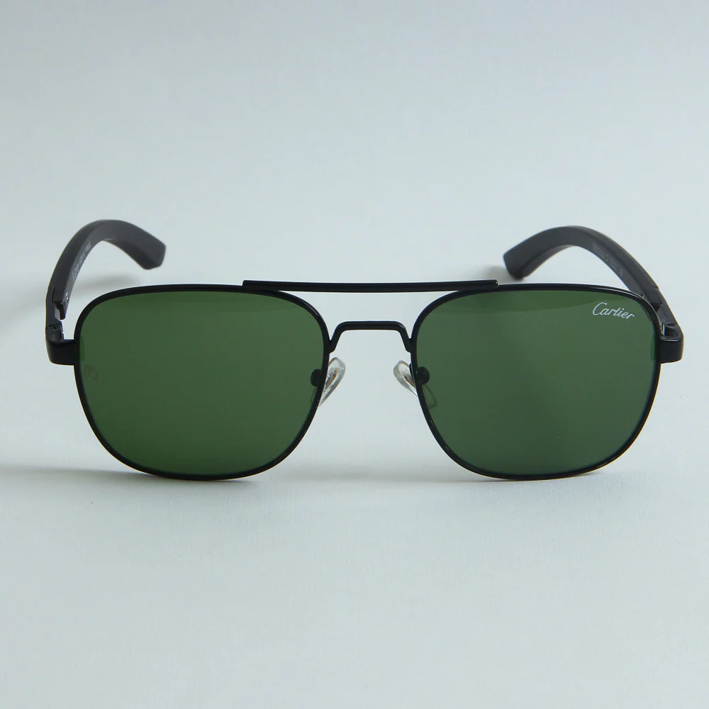 Black Frame Sunglasses with Green Shade