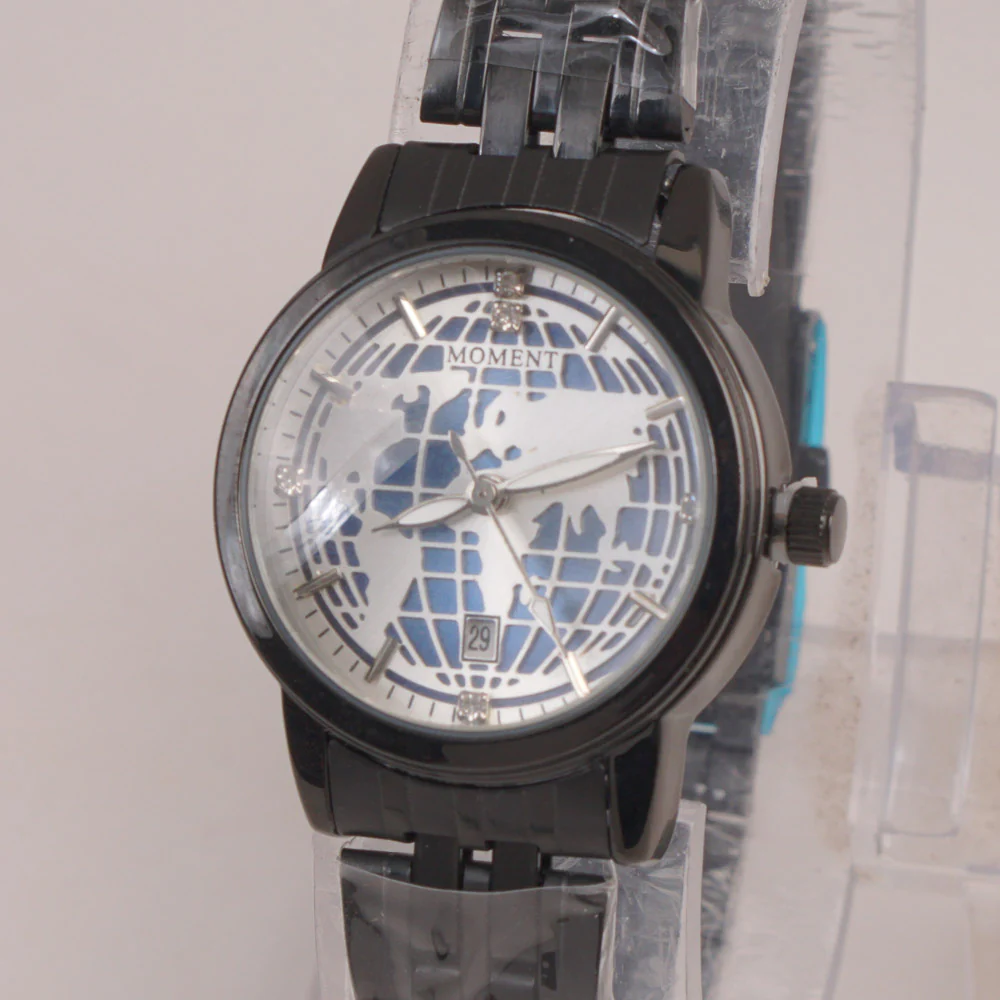 Black Chain Womans Watch Blue Dial