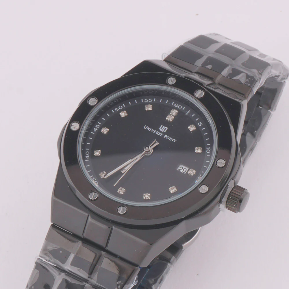 Black Chain Mans Watch With Black Dial