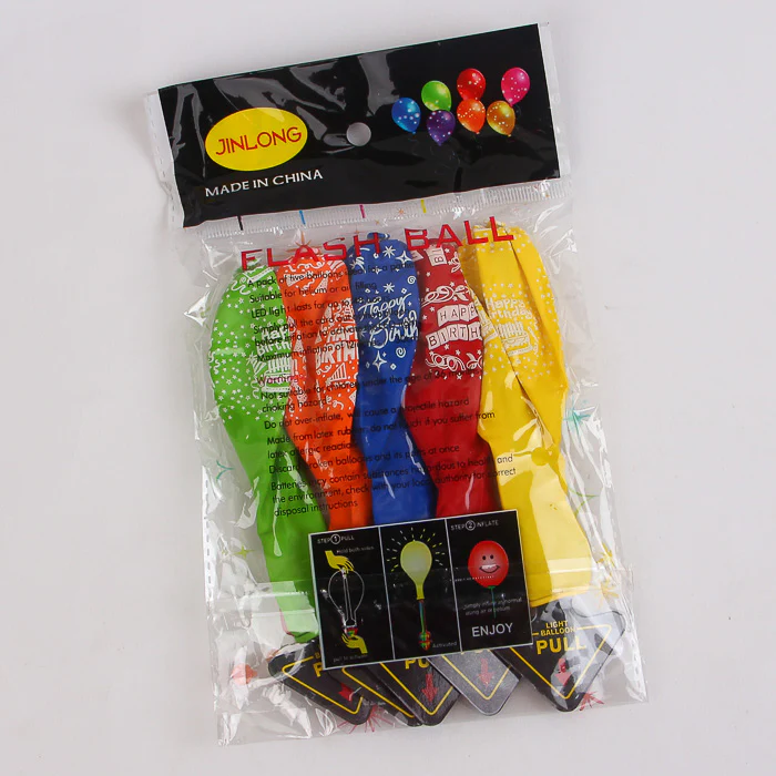 Multi Color Party LED Balloons Lights 5 Piece Balloons LED Assorted Colors Luminous Flashing Light