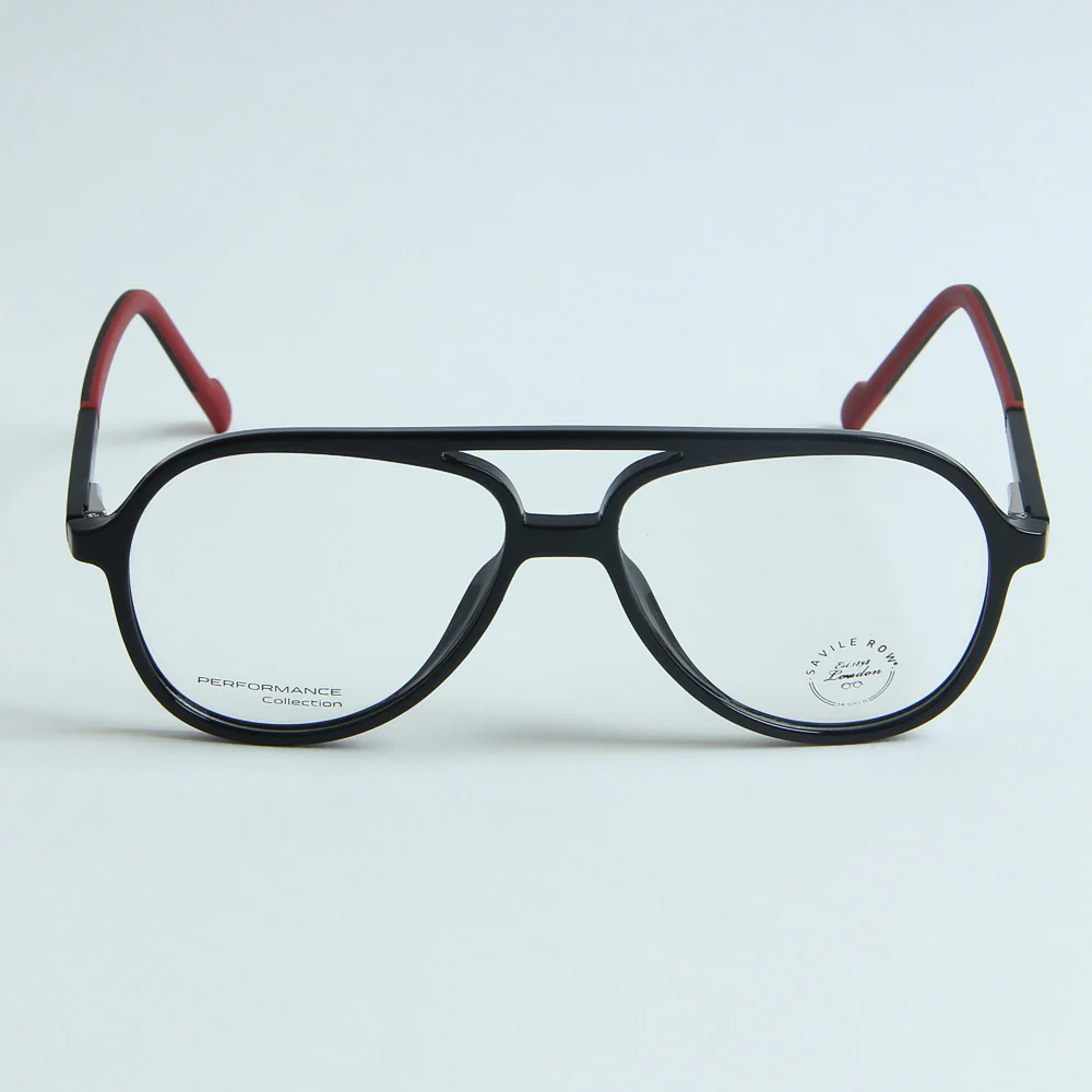 Black Optical Frame with Red Stripe