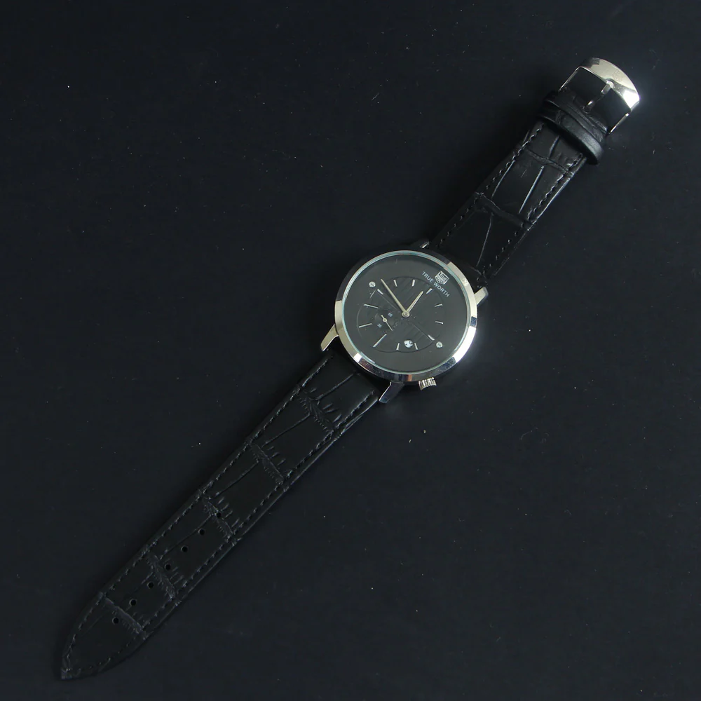 Black Leather Strap 1190 Men's Wrist Watch