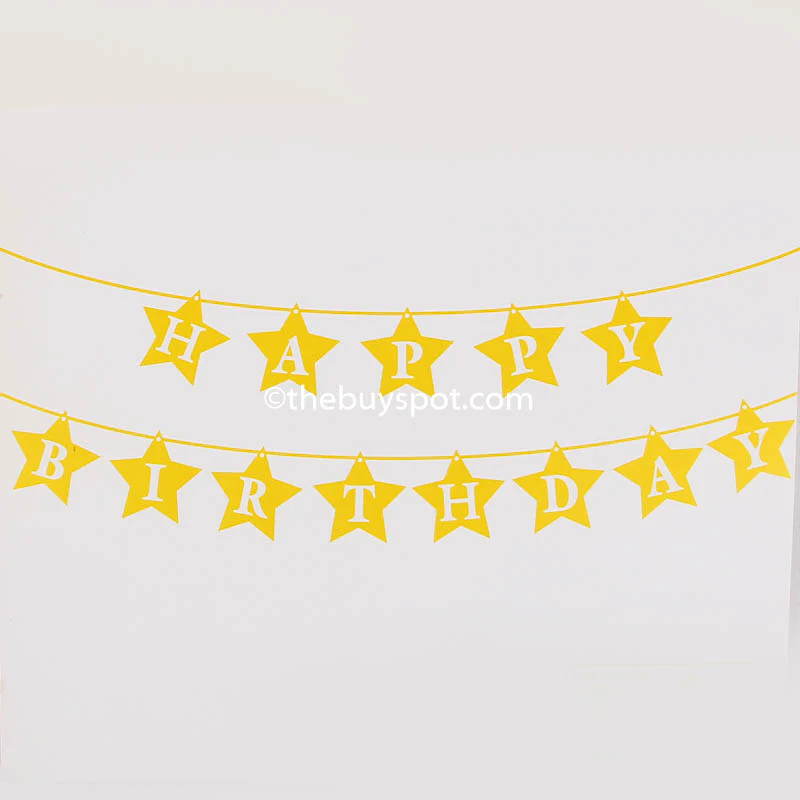 Happy Birthday Paper Flags 13 Pcs