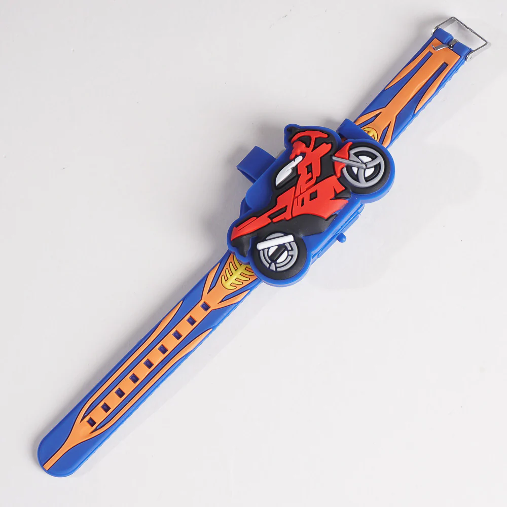 Bike Character  Digital Watch for Kids in Blue