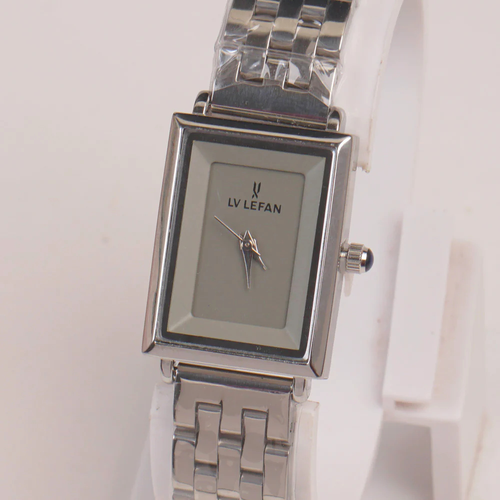 Woman Silver Chain Watch Grey Dial