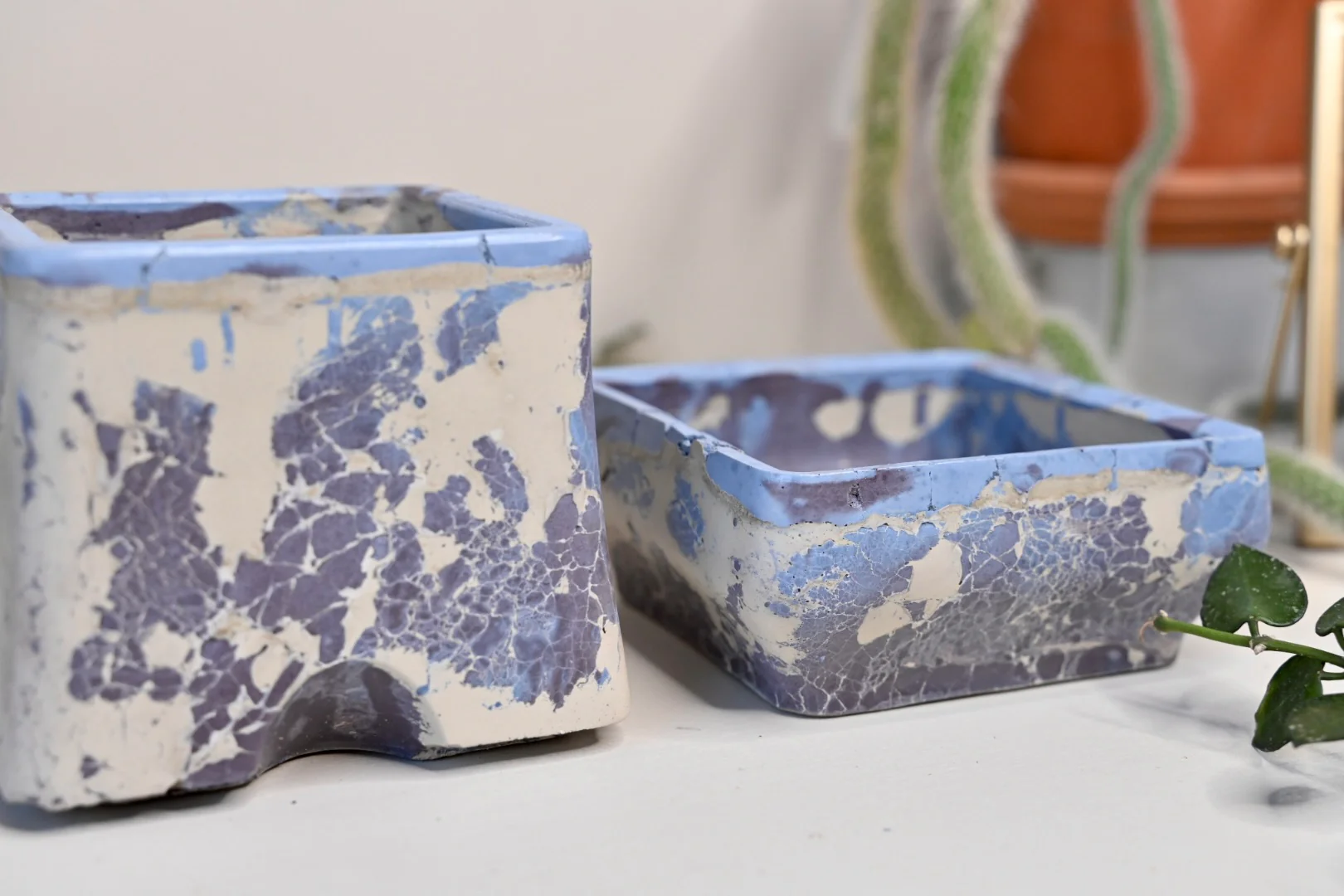 Belle Self-Watering in Saltwash - One-of-a-Kind Handmade Planter