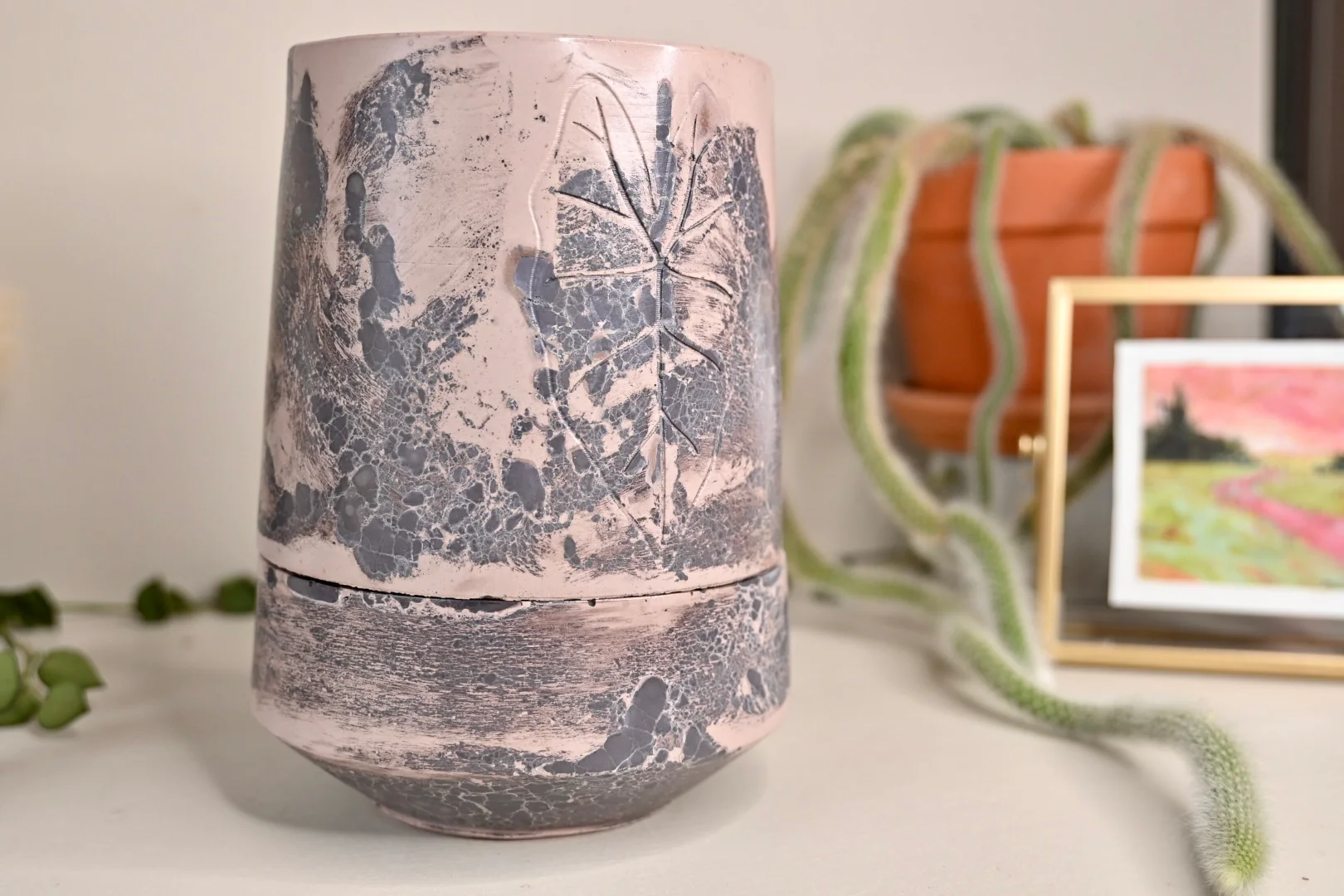 Tall Self-Watering Alocasia Planter Unique