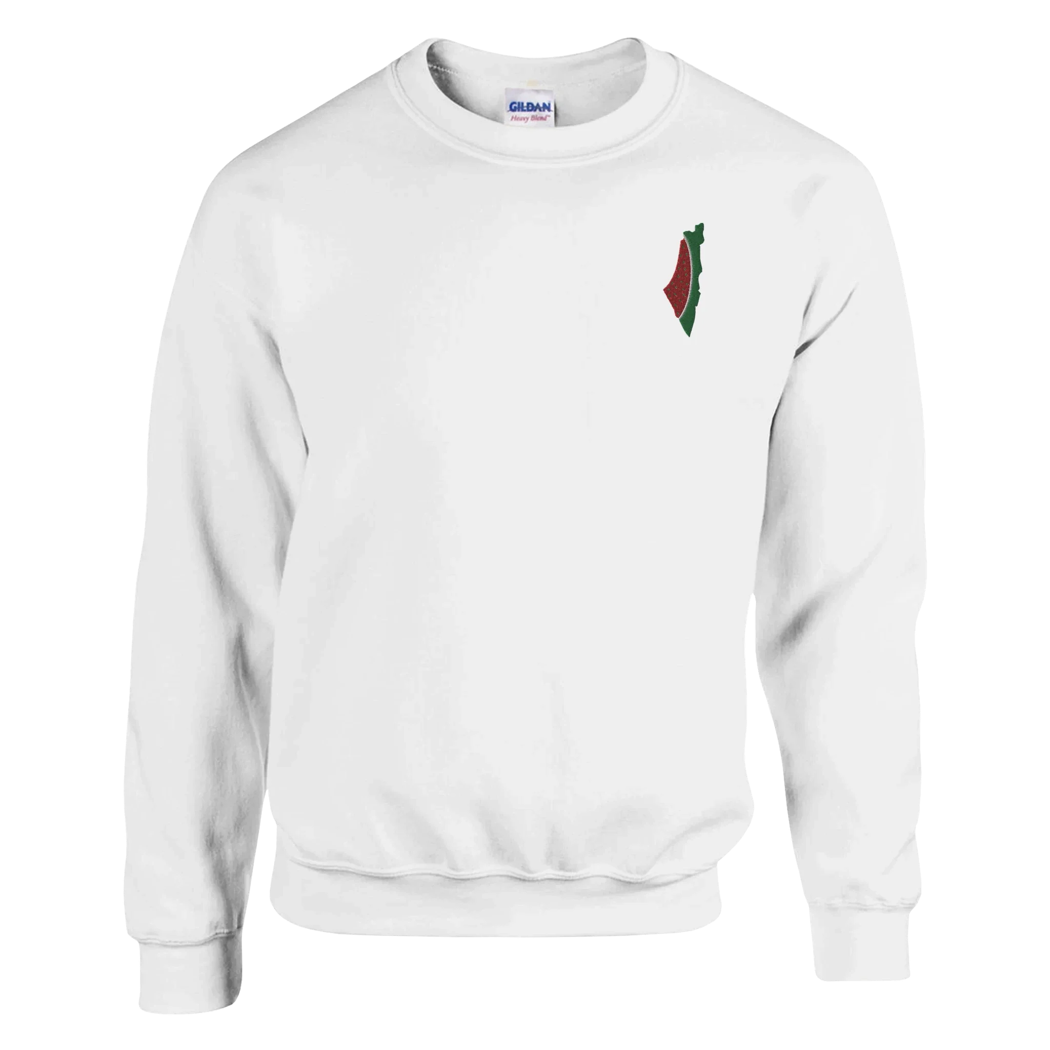 Unisex Heavy Blend Palestine Map Sweatshirt �C Watermelon Embroidery