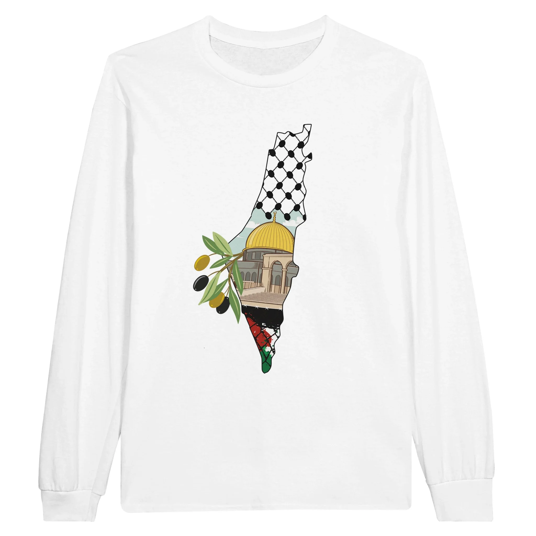Classic Unisex Longsleeve T-shirt �C Palestine Map Design