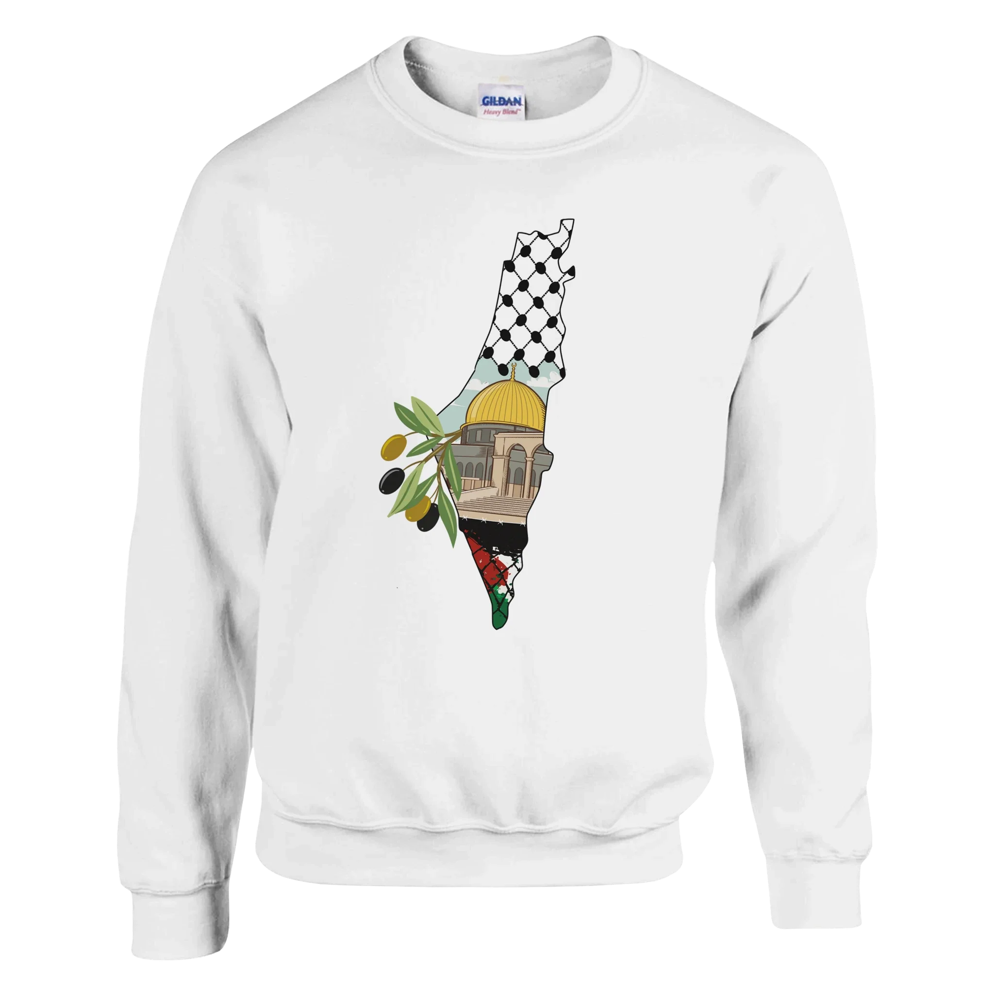 Classic Unisex Crewneck Sweatshirt �C Palestine Map Design