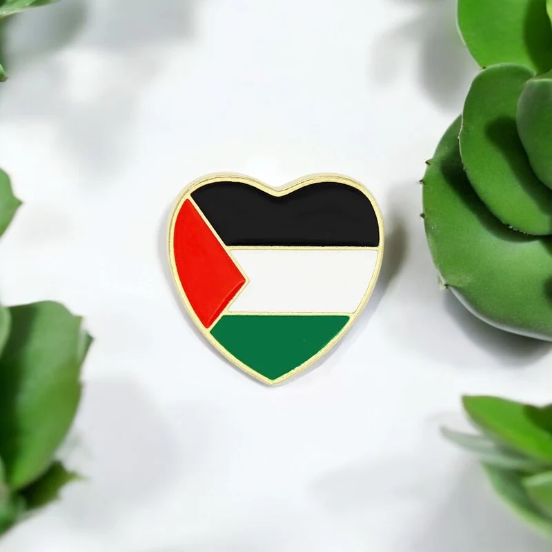 Show Your Solidarity with Palestine �C Palestine Flag Heart Pin