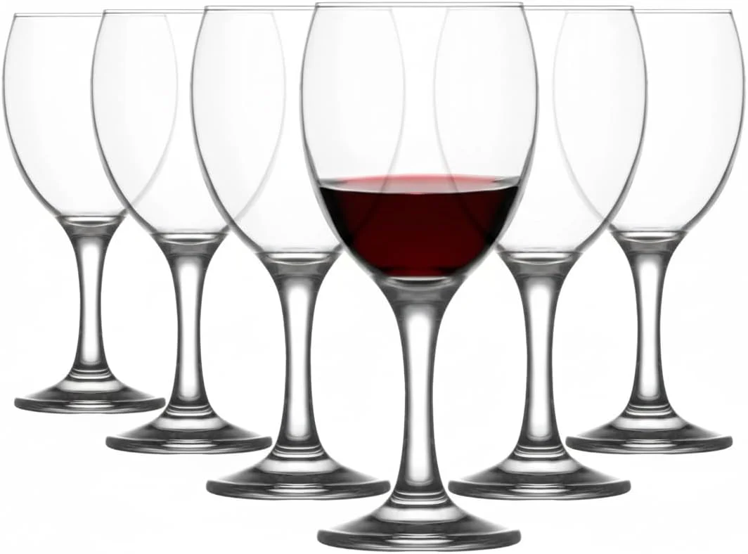 Acense 6X 340ml Red Wine Glasses �C Elegant Goblets for Weddings, Christmas, and Parties, Dishwasher Safe