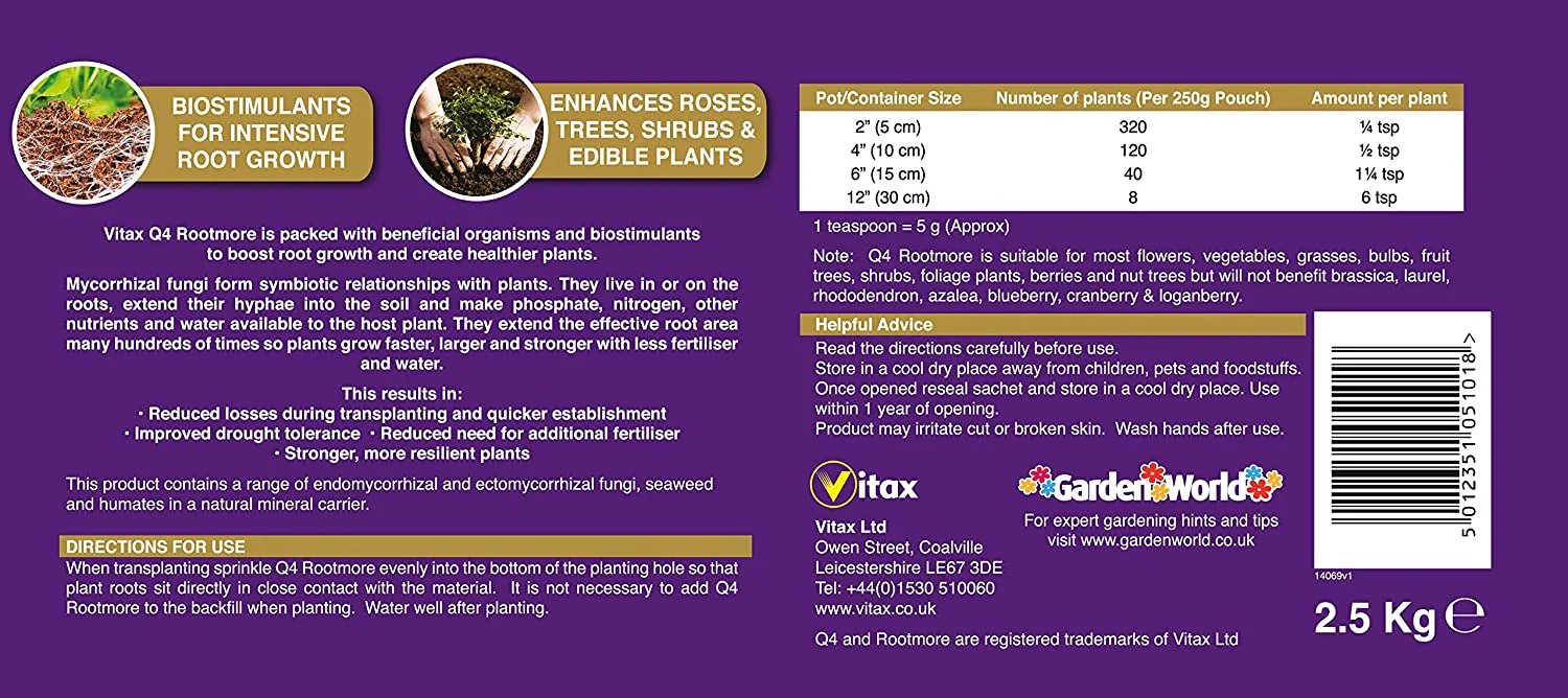 Vitax - Q4 Rootmore - 2.5kg Size: 2.5kg