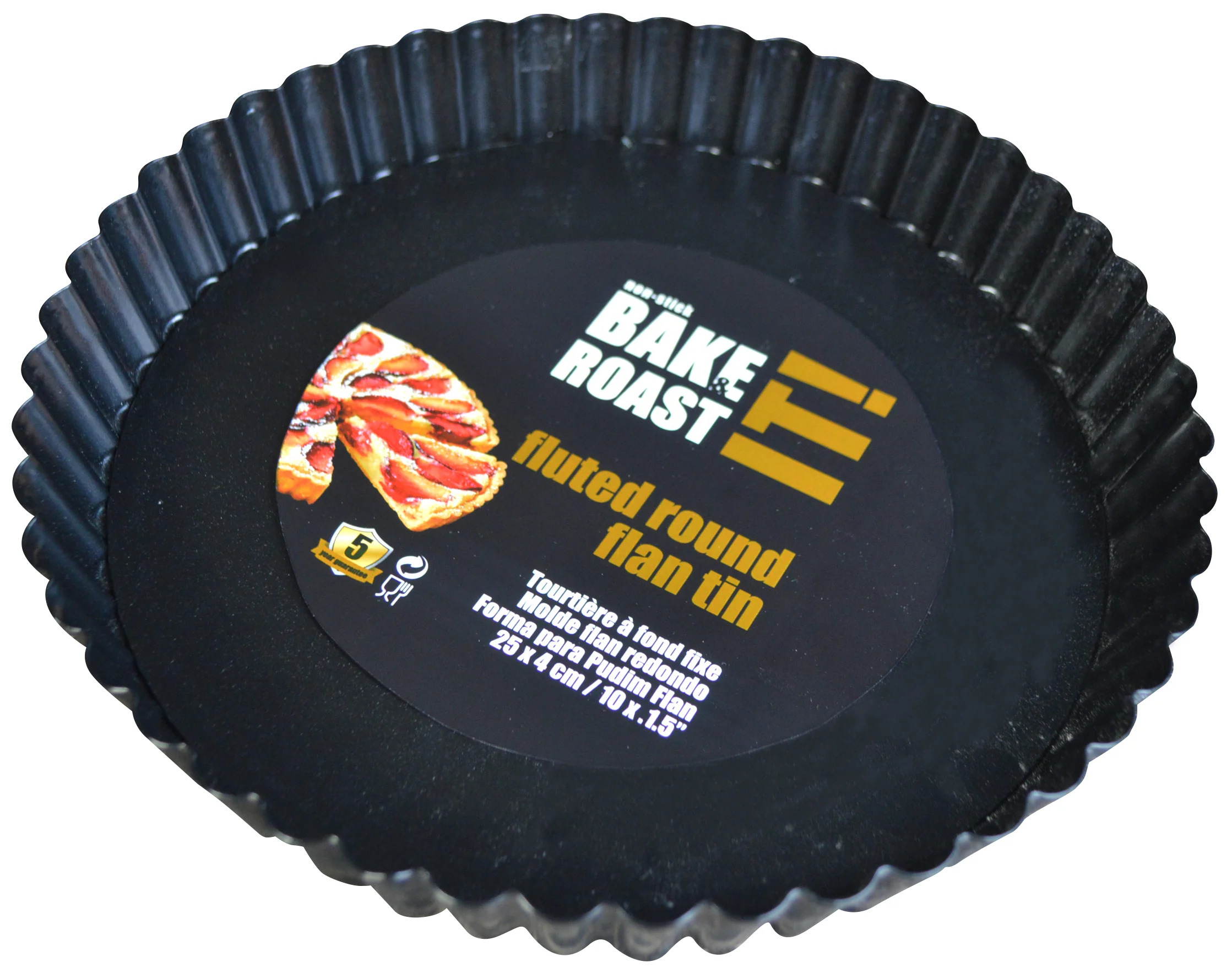 Non Stick Round Fluted Flan Tin 26cmx2.5cm