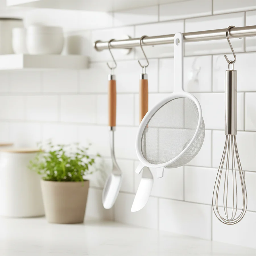 15cm/6in White Sieve With Stainless Steel Mesh